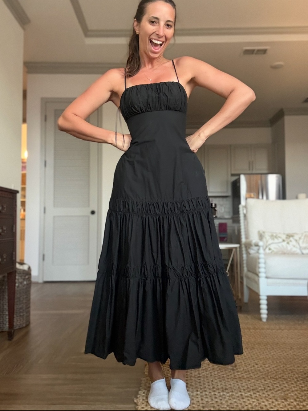 NICHOLAS Gathered Cotton Maxi Dress